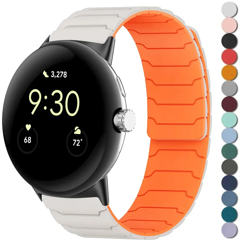 Siliconen Smartwatch Bandje Magnetische Sluiting 41mm 45mm Verstelbaar Sportarmband Polsband Horlogeband