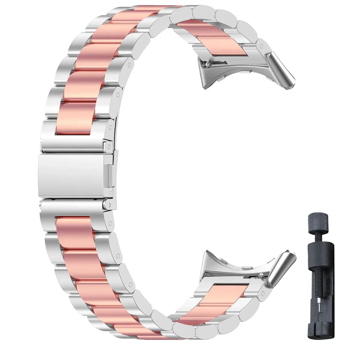 Smartwatch Armband Roestvrij Staal met Verstelbare Schakels voor 41mm en 45mm Horloges Elegante Stijl