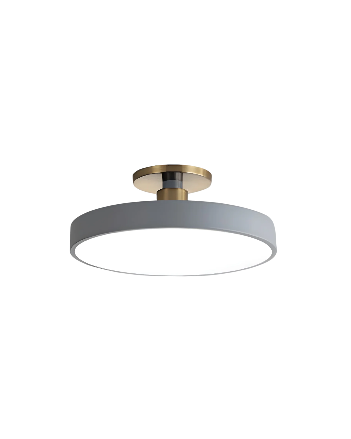 Moderne ronde plafondlamp met goud detail en acryl diffuser - minimalistische semi flush design verlichting voor woonkamer en slaapkamer