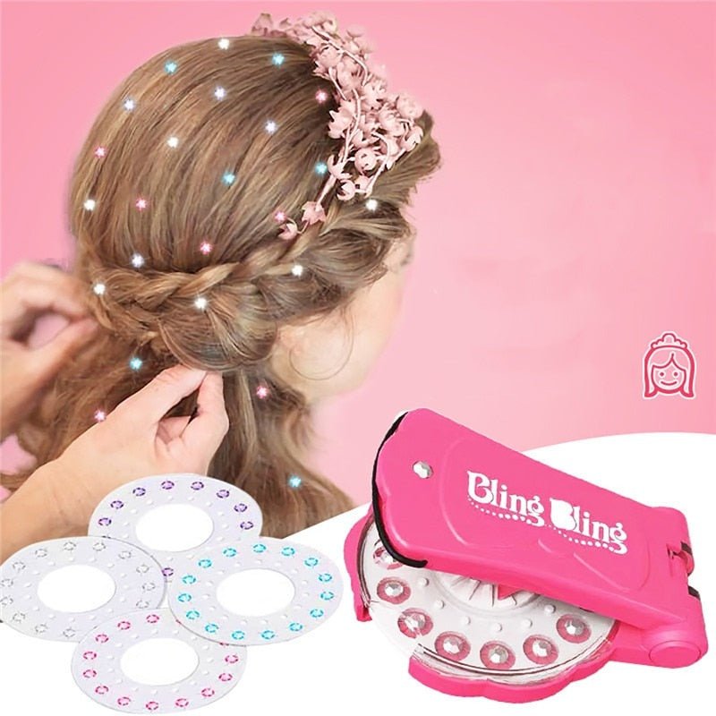 Haaraccessoire Applicator met Glinsterstenen voor Kinderen en Volwassenen Inclusief Sterren en Bloemen
