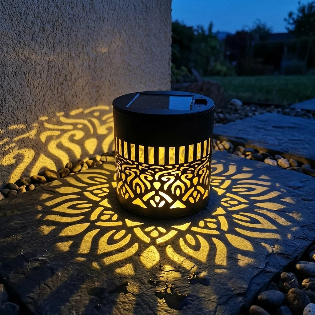 Solar Mandala Projectielicht - Tuindecoratie met Automatische Nachtverlichting en Schaduwpatroon