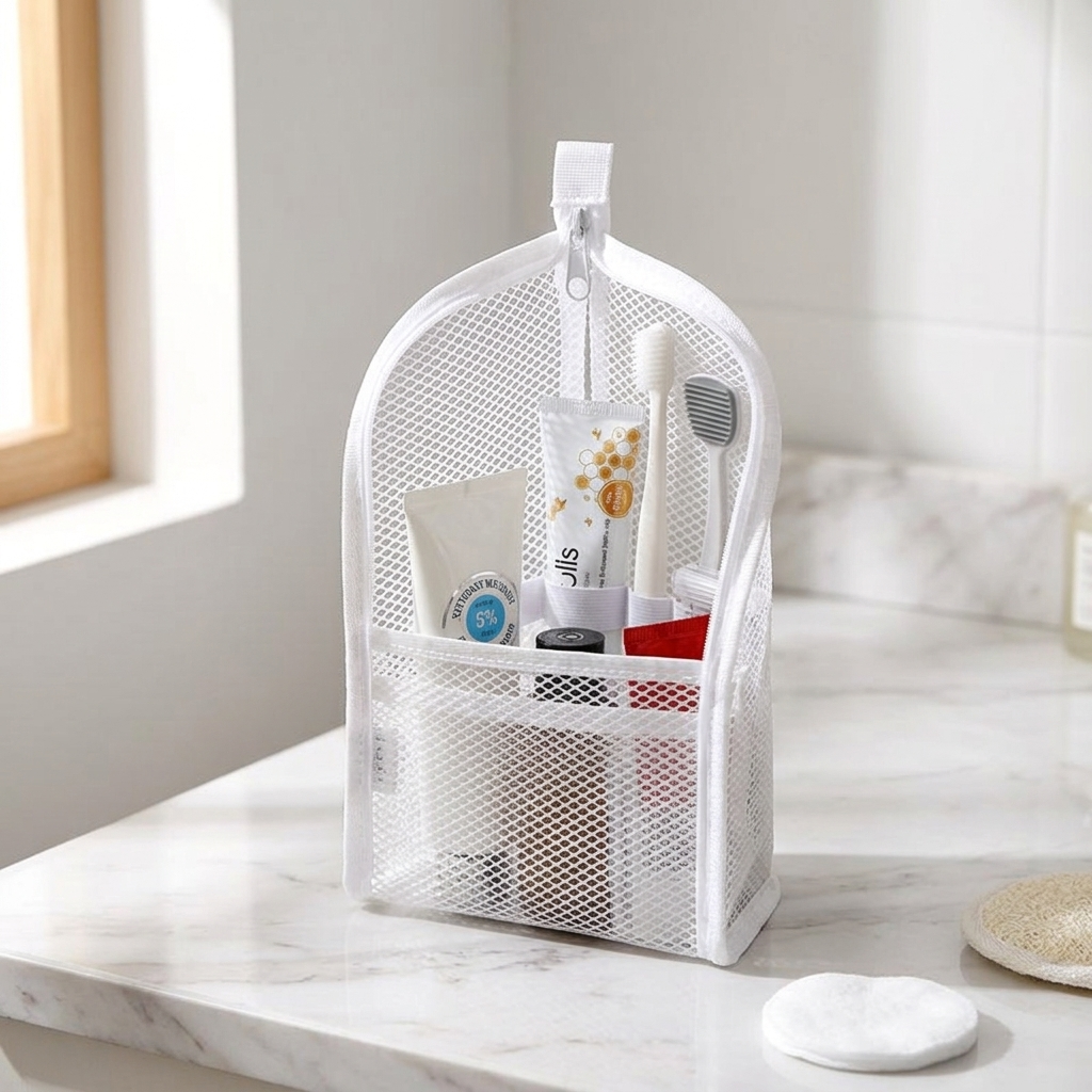 Staande Reistoilettas - Zelfstandige Travel Organizer met Verdelers voor Tandenborstel, Tandpasta en Accessoires