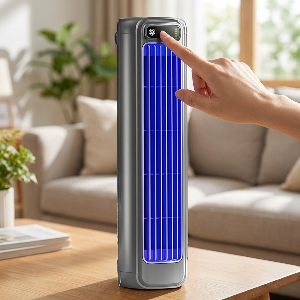Airconditioner draadloos oplaadbaar 2000 mAh compact bladloos bureau muurventilator draagbare koeling zwart