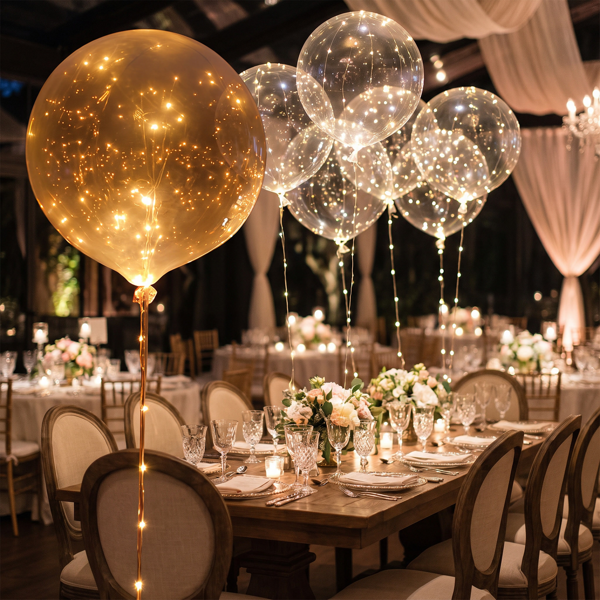 LED Ballonnen Bruiloft Transparant 45cm Set 10 Warm Wit Lichtdraad Herbruikbaar Latexvrij Feestdecoratie