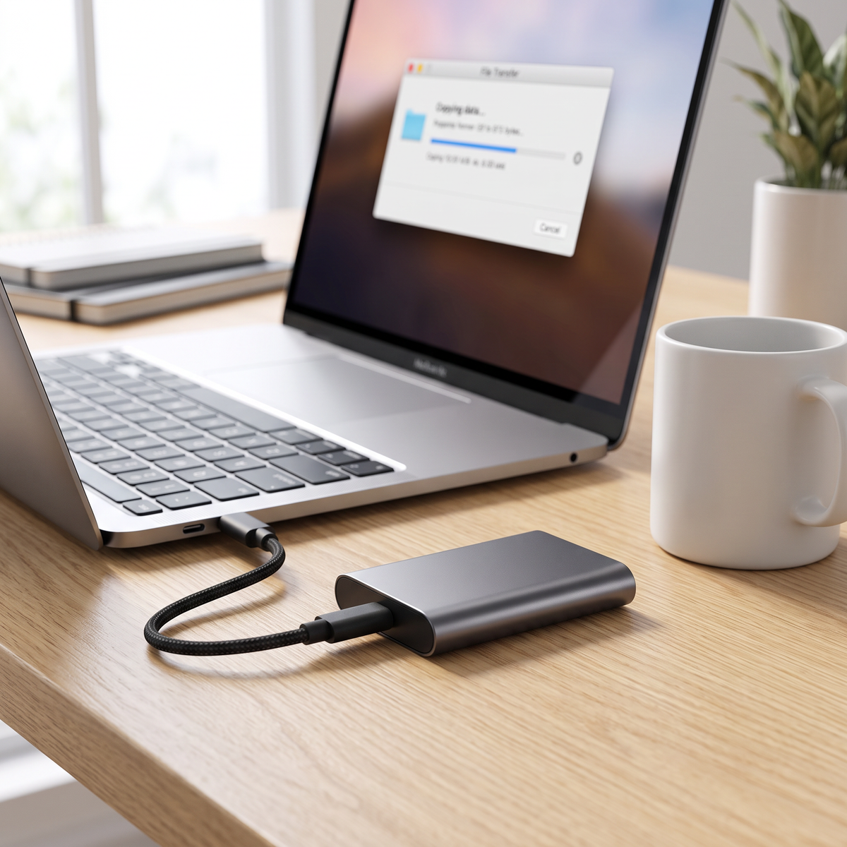 Externe SSD 2TB Laptop Backup USB-C Draagbare Solid State Drive Schokbestendig Windows macOS