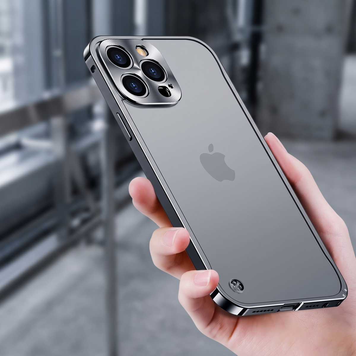 iPhone 15 Pro Max Hoesje Aluminium CNC Bumper Antennesleuven Snap