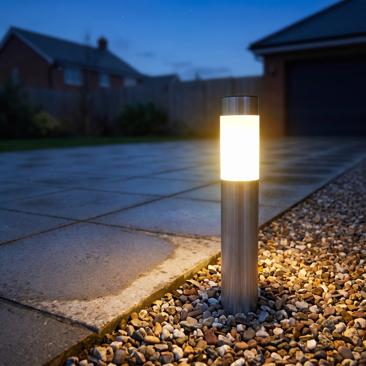 Solar Tuinverlichting Oprit met Lichtsensor IP65 Waterbestendig 42 cm Roestvrij Staal en Glas Warm Wit of Koel Wit