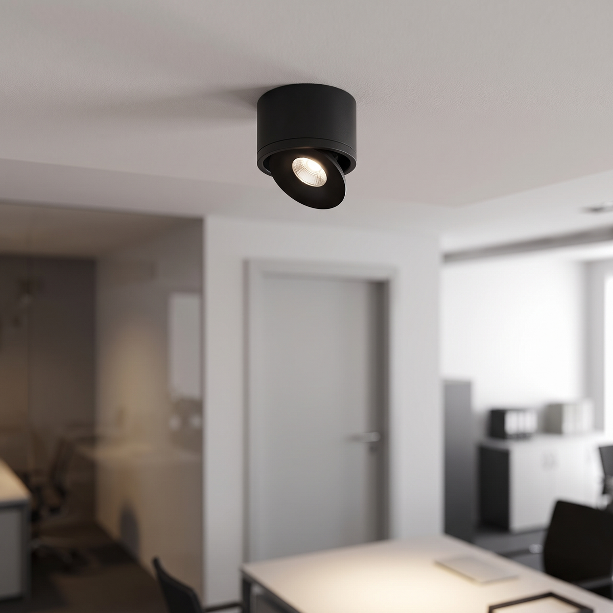 Opbouwspot Kantoor LED Draaibaar Kantelbaar Gegoten Aluminium 7,4 cm Straalhoek 25 tot 60 Graden CRI Ra90 Wit Zwart