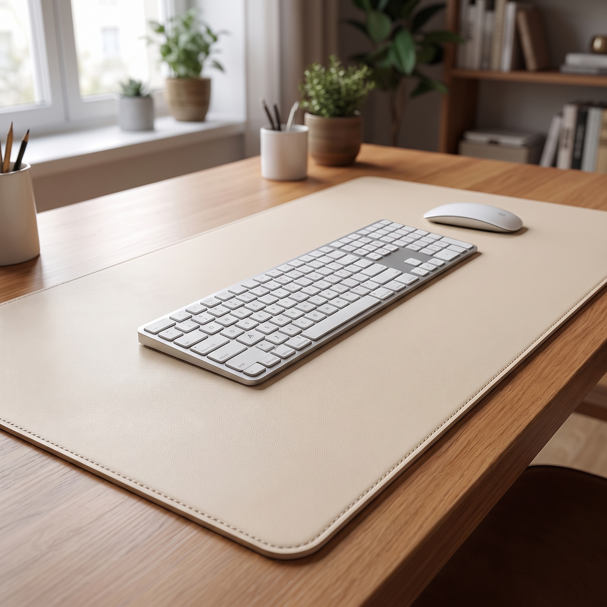 Bureaumat 120x60 cm Kunstleer Waterafstotend Antislip Suède Onderkant Ook 90x40 100x50 en 140x60 Beige Zwart Bruin