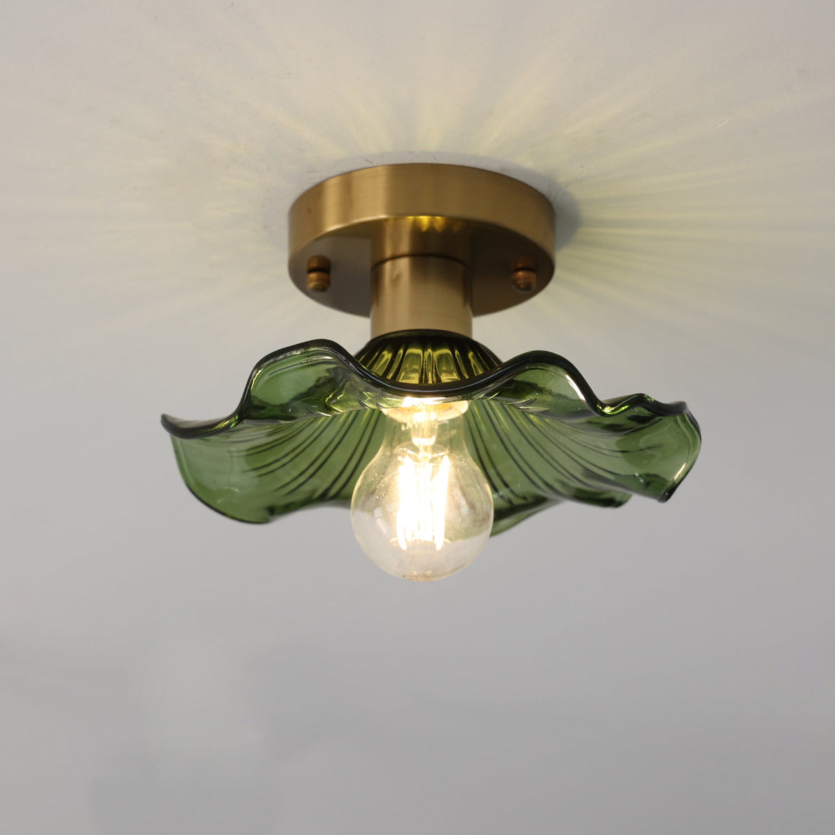 Glazen Plafondlamp Bloesemvorm Ø58cm Warm Wit LED 3000K Aluminium Armatuur Woonkamer Slaapkamer Verlichting