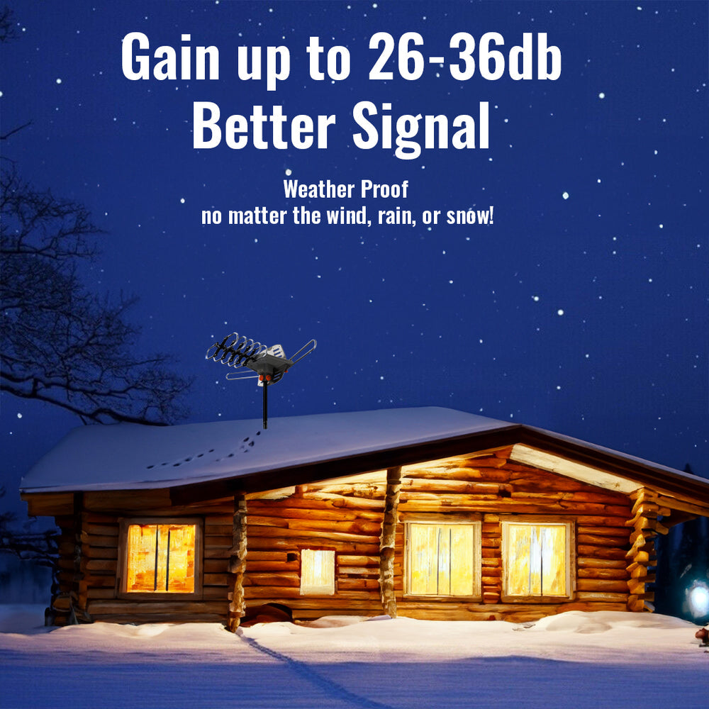 Digitale Buitenantenne 4K UHF VHF 360° Ontvangst HD TV Signaalversterker Outdoor Antenne 10m Kabel DVB-T2