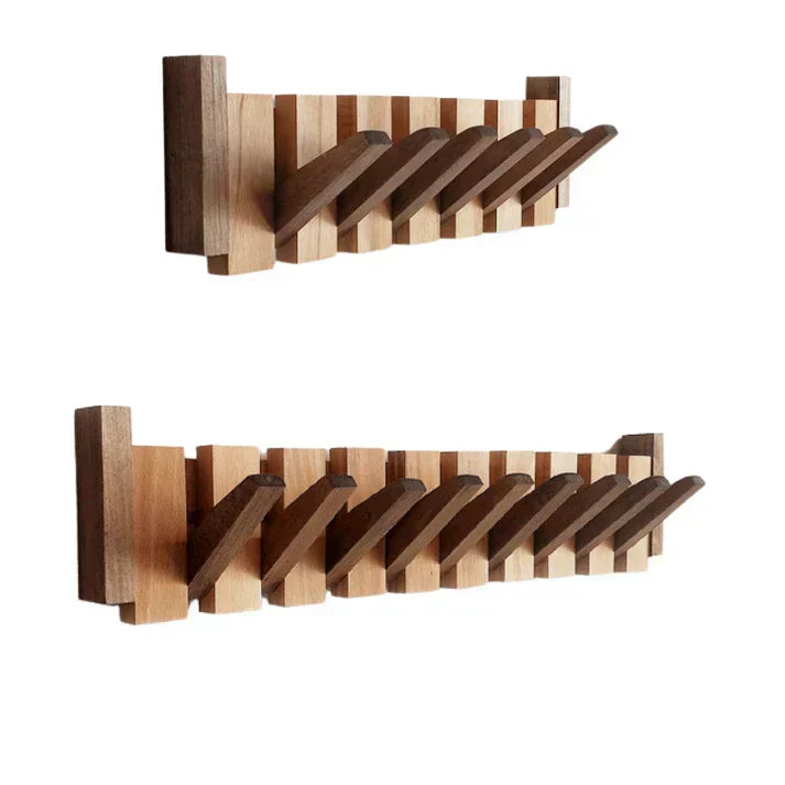 Wandkapstok Pianotoetsen Design Hout met Haken voor Gang Hal Kamer