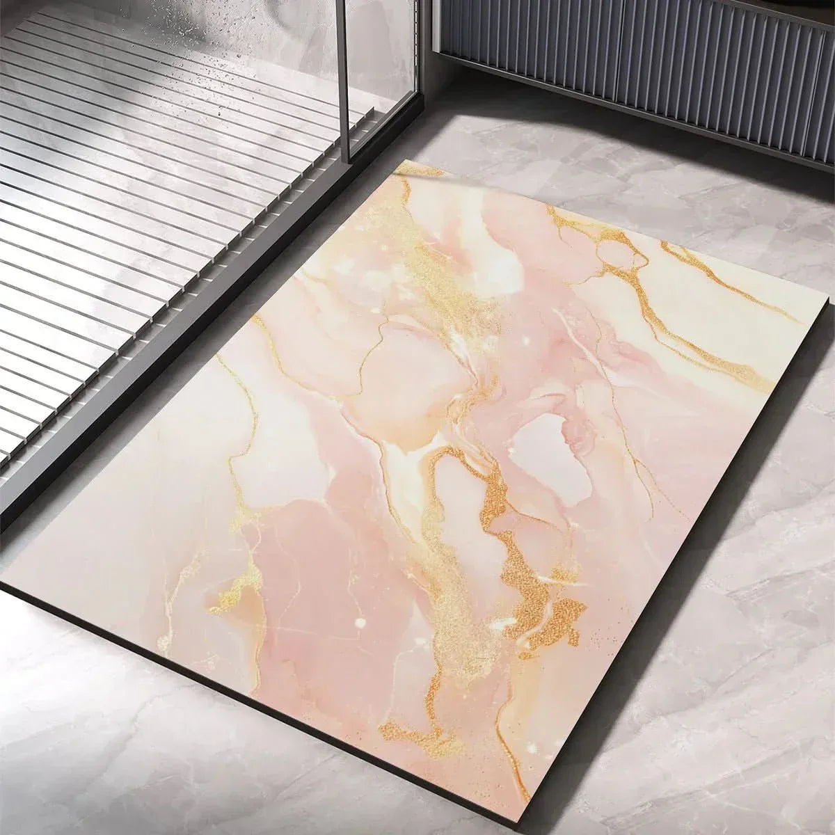 Diatomeeënaarde Badmat Sneldrogend Antislip Absorberend Modern Design voor Douche en Badkamer Wellness