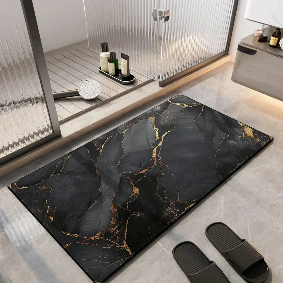 Diatomeeënaarde Badmat Sneldrogend Antislip Absorberend Modern Design voor Douche en Badkamer Wellness