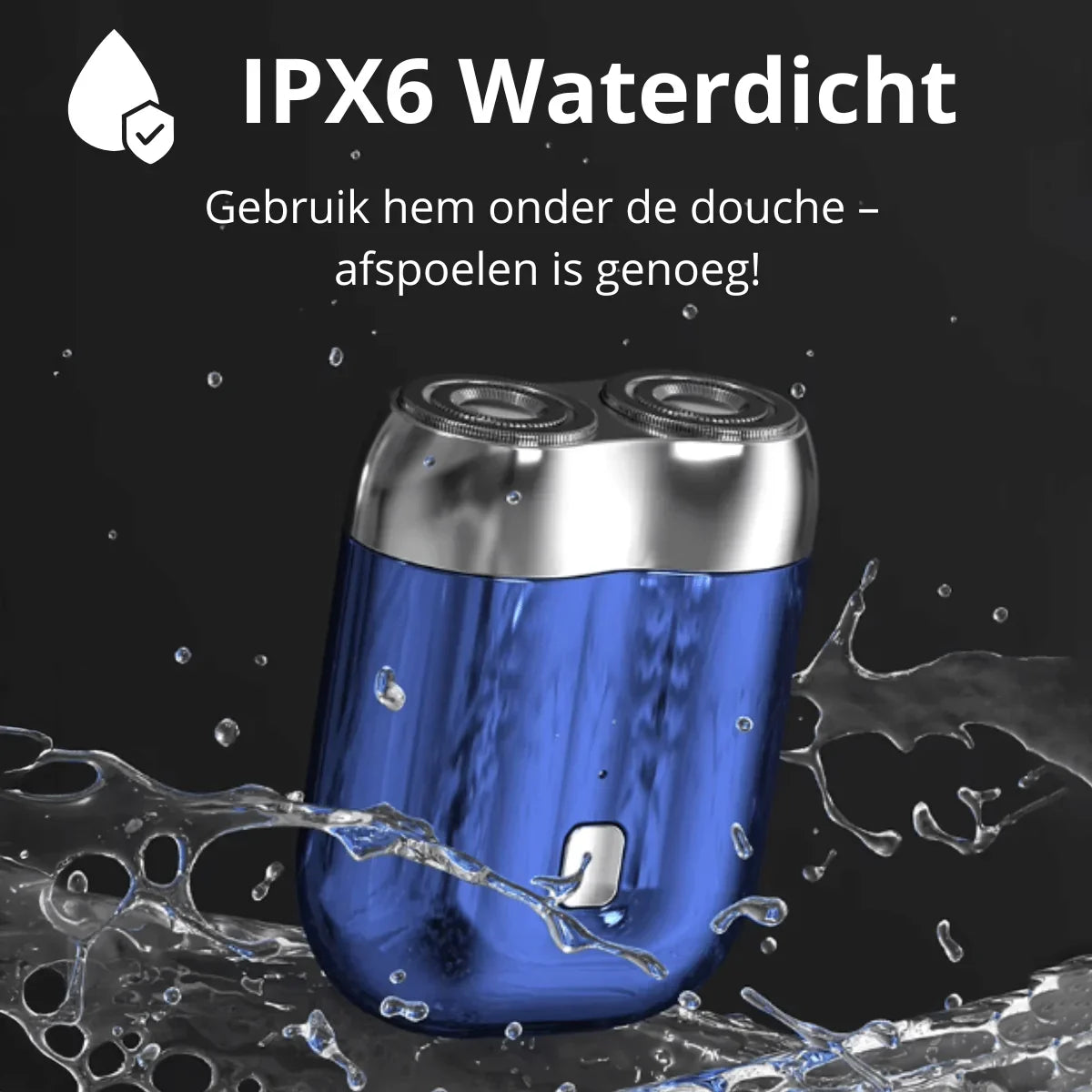 Elektrisch Scheerapparaat Dubbelkops 360° Zwevend Scheerhoofd Nat Droog Oplaadbaar Compact Reisvriendelijk