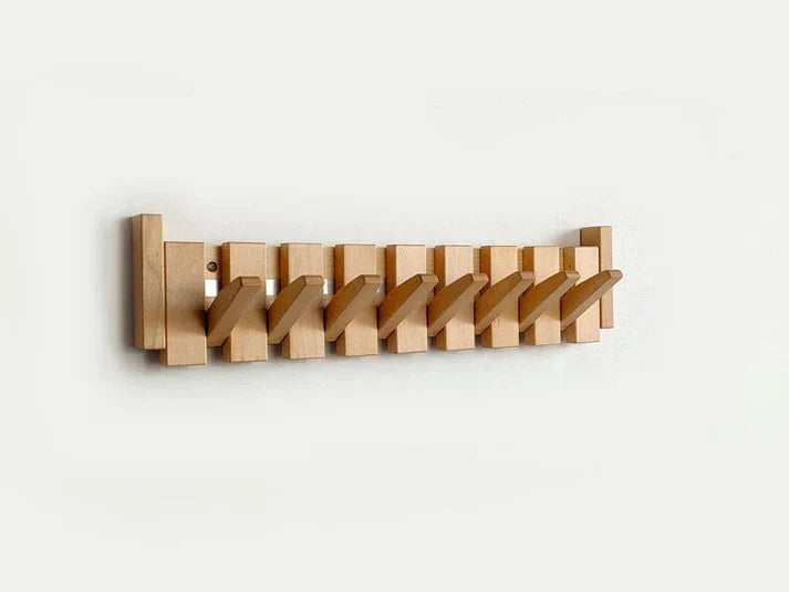 Wandkapstok Pianotoetsen Design Hout met Haken voor Gang Hal Kamer