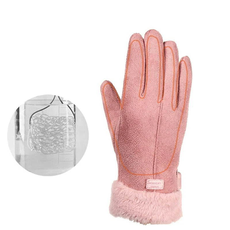 Touchscreen Winterhandschoenen Dames - Winddicht en Warm met Wolvoering voor Smartphone Gebruik