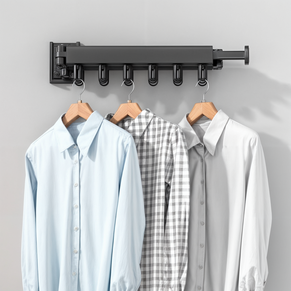 Inklapbaar Wanddroogrek Grijs Aluminium 180° Draaibaar - Ruimtebesparend Waskamerrek voor Kleding & Handdoeken