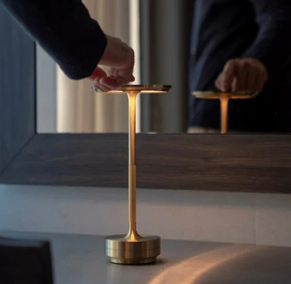 Dimbare Tafellamp Oplaadbaar Waterbestendig Metaal Touch Bediening Draadloos LED Sfeerverlichting Sfeerlamp
