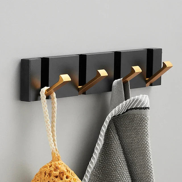 Wandhaak Opvouwbaar RVS Zwart Goud Kapstok Haak Badkamer Hal Keuken Inklapbaar Minimalistisch Design Jashaak Handdoekhaak