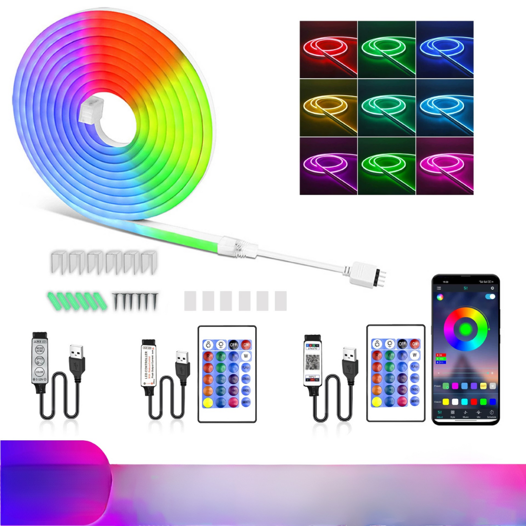 Slimme LED-strip met App-bediening Muziekmodus Bewegingssensor Flexibel Multicolor 100-500cm Sfeerverlichting