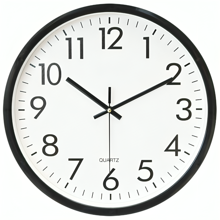 Radiogestuurde Wandklok 34cm Zwart Glas Kunststof Binnenshuis Buitenshuis Precieze Tijdweergave Woonkamer