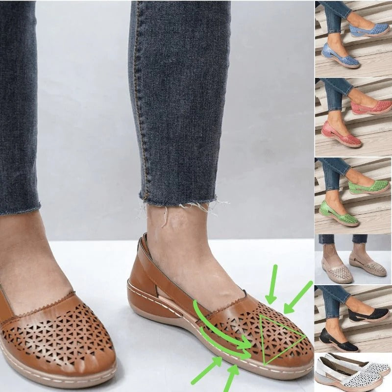 Dames Ballerina's met Verbreed Teengedeelte voor Hallux Valgus Comfortabele PU Leren Platte Schoenen Dagelijks