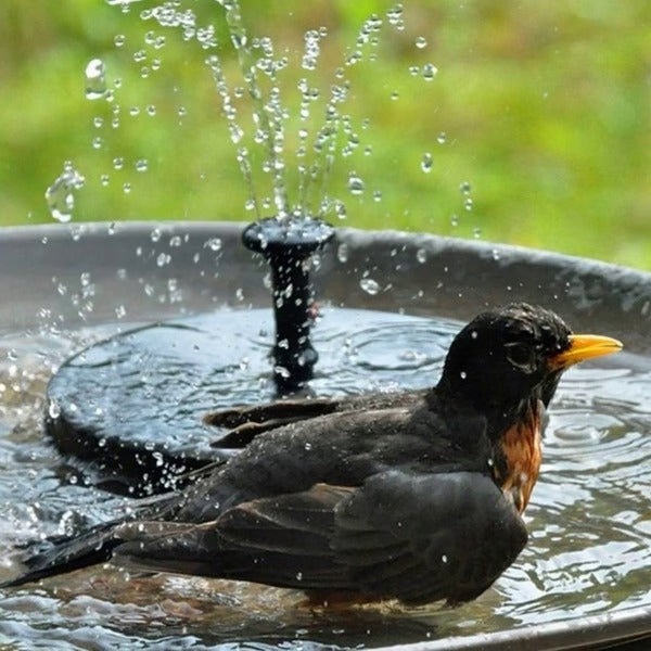 Zonne-energie Waterfontein Rond 17,5cm Zwart Drijvend Tuindecoratie Vogelbad Vijver Cascadepomp Tuin Waterornament