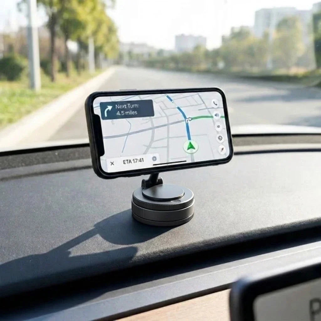 Magnetische Telefoonhouder met Vacuümzuigvoet voor Dashboard en Voorruit - Volledige 360° Draaiing