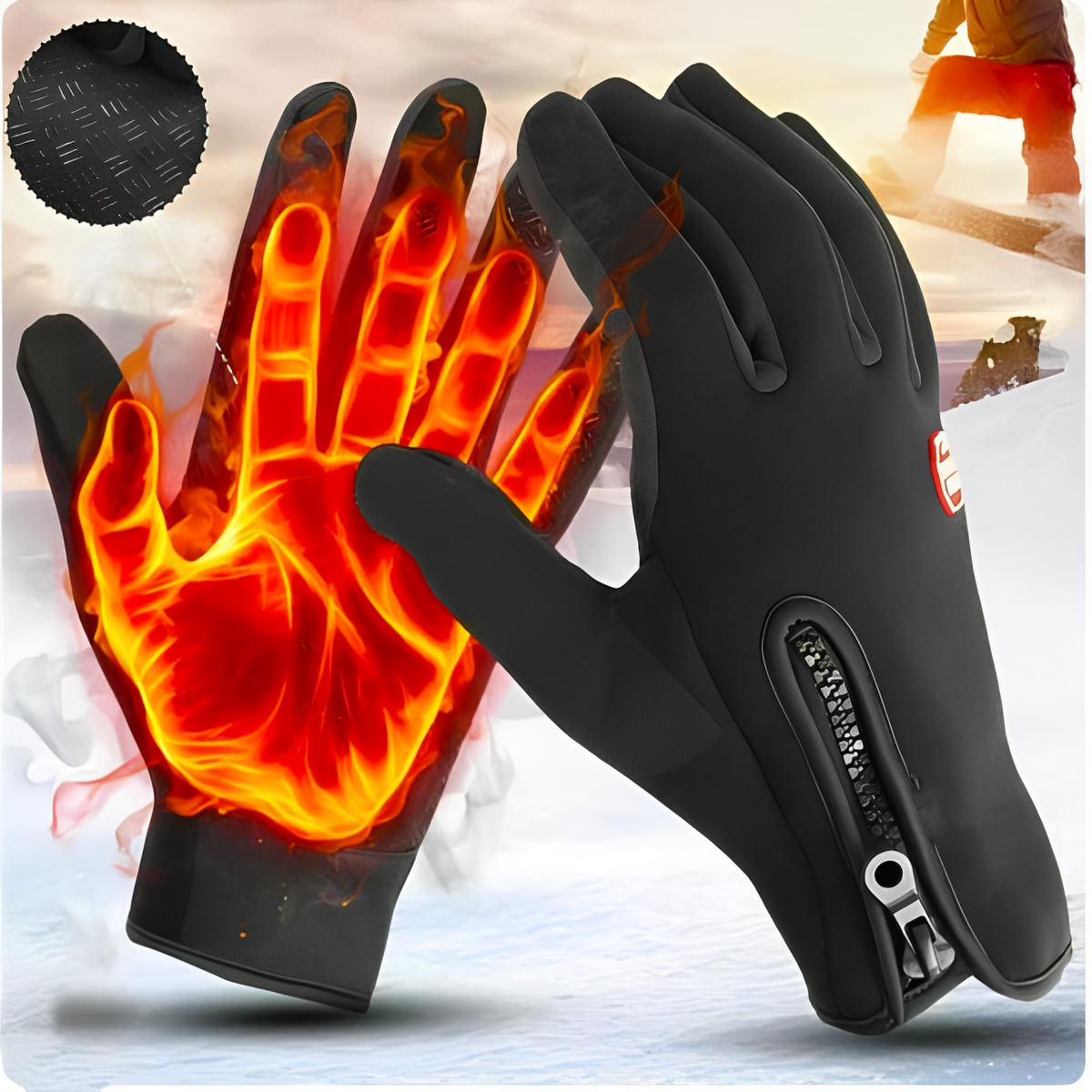 Verwarmde Handschoenen met 3 Warmtestanden Touchscreen Functie Waterdicht Winter Fietshandschoenen Unisex
