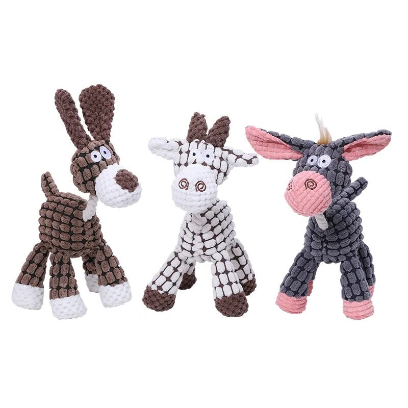 Bijtbestendig Pluche Speelgoed met Pieper voor Honden Konijn Ezel Giraffe Stressvermindering Huisdier