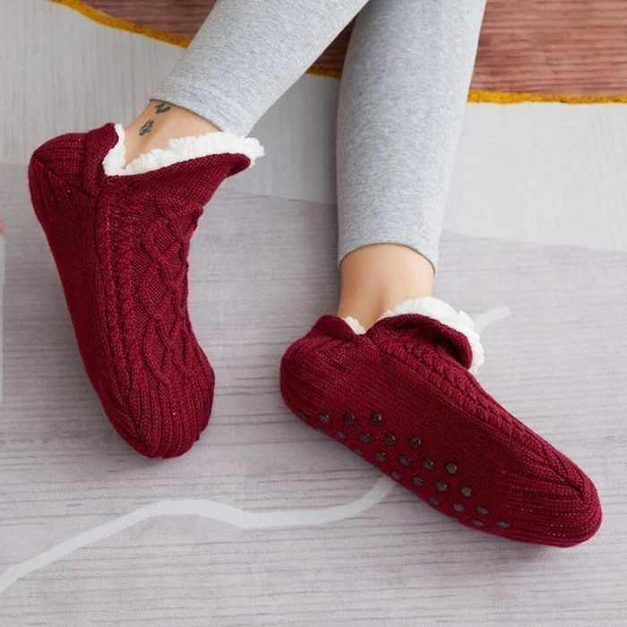 Antislip Huissokken met Fleece Voering - Warme Thermische Sokken voor Thuis Ziekenhuis en Binnen Comfort