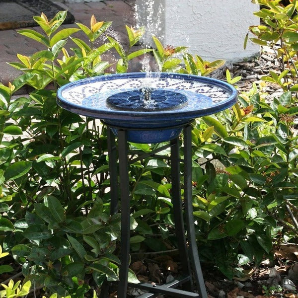 Zonne-energie Waterfontein Rond 17,5cm Zwart Drijvend Tuindecoratie Vogelbad Vijver Cascadepomp Tuin Waterornament