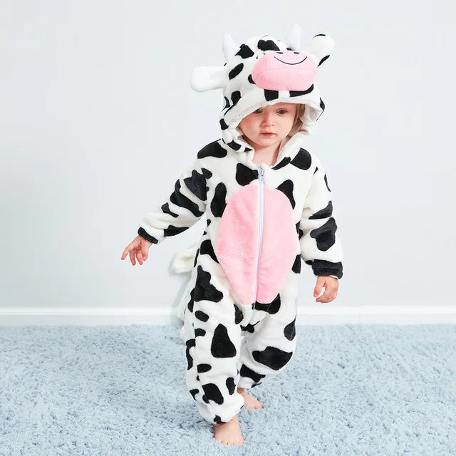 Baby onesie panda katoen polyester zwart wit baby pyjama dierenpak met capuchon uniseks huispak peuter