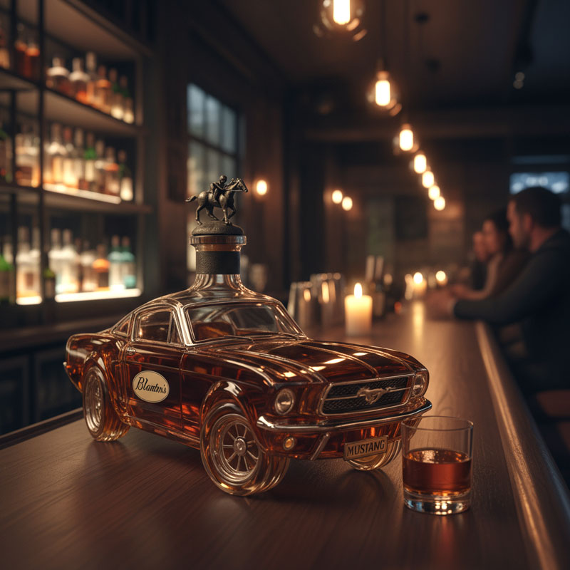 Auto-Vormige Whiskykaraf in Mustang-Stijl - Glazen Spirit Decanter voor Thuisbar