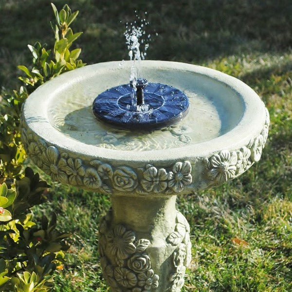 Zonne-energie Waterfontein Rond 17,5cm Zwart Drijvend Tuindecoratie Vogelbad Vijver Cascadepomp Tuin Waterornament