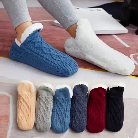Antislip Huissokken met Fleece Voering - Warme Thermische Sokken voor Thuis Ziekenhuis en Binnen Comfort