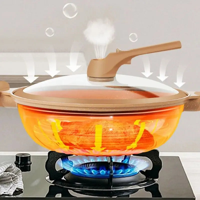 Professionele Wokpan met Antiaanbaklaag voor Snelle en Gezonde Maaltijden | Geschikt voor Inductie en Gas