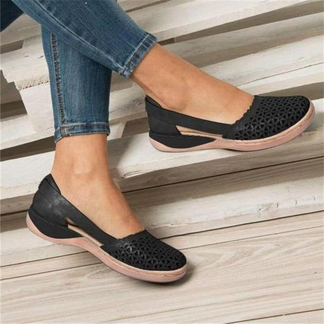 Dames Ballerina's met Verbreed Teengedeelte voor Hallux Valgus Comfortabele PU Leren Platte Schoenen Dagelijks