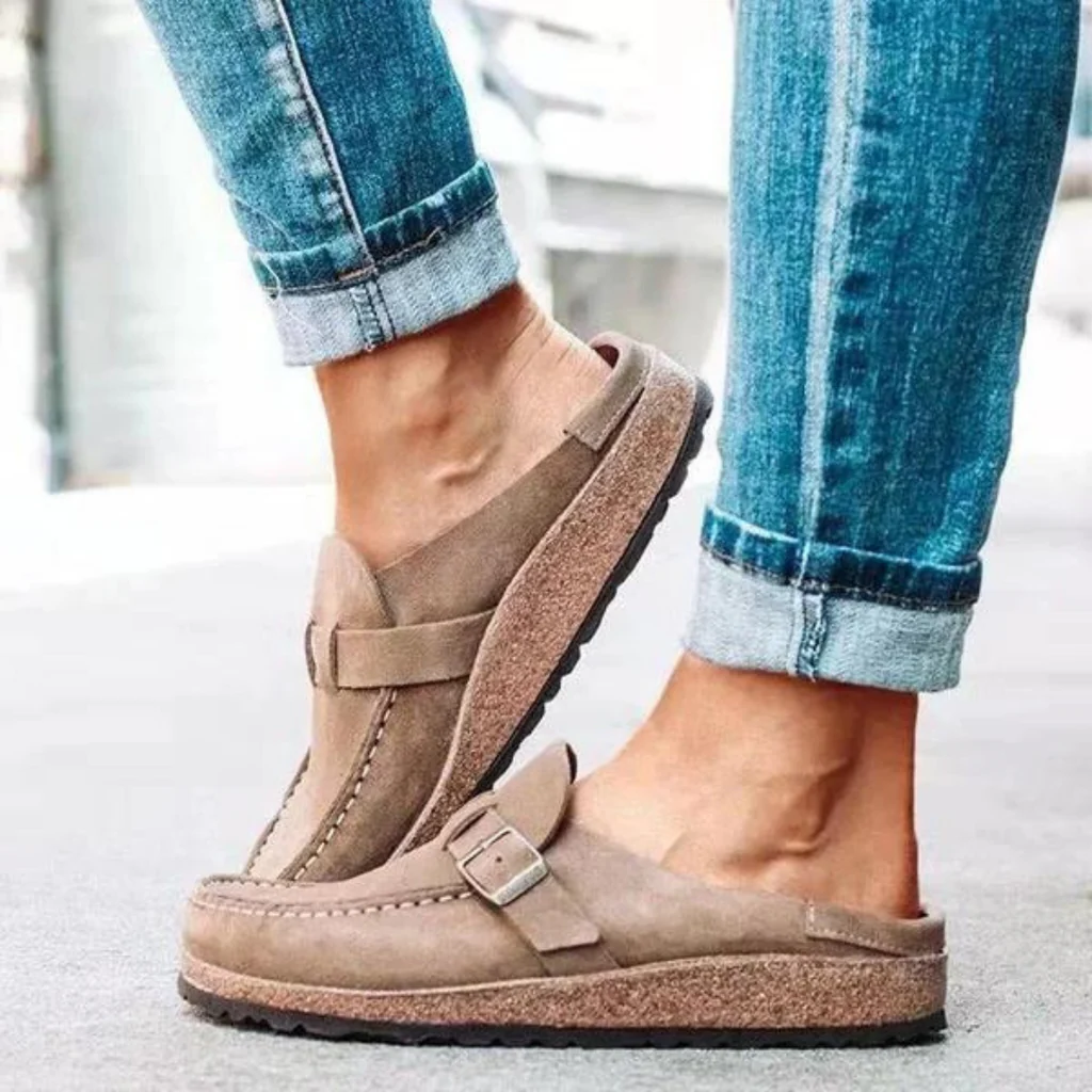 Orthopedische Klompen Dames Gesp Sandalen Zomer Schoeisel Comfortabel Voetbed Casual Dagelijks Lichtgroen