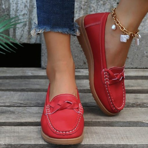 Orthopedische Loafers Dames Leer Instapschoenen Brede Pasvorm Antislip Comfortschoenen voor Dagelijks