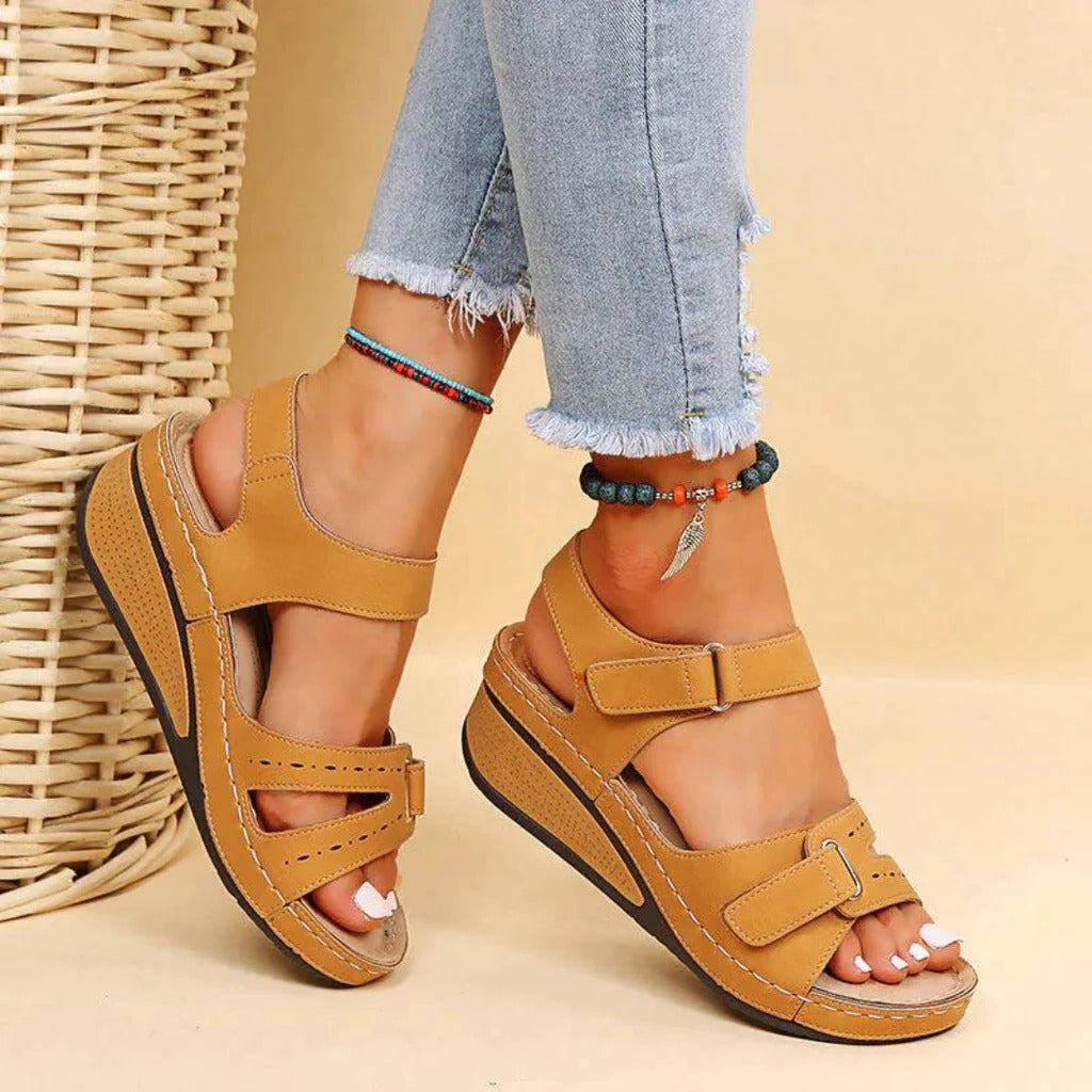 Orthopedische Dames Sandalen Ergonomisch Voetbed Zomer Schoenen Beige Zwart Rood Comfortabel Lopen Slip-On