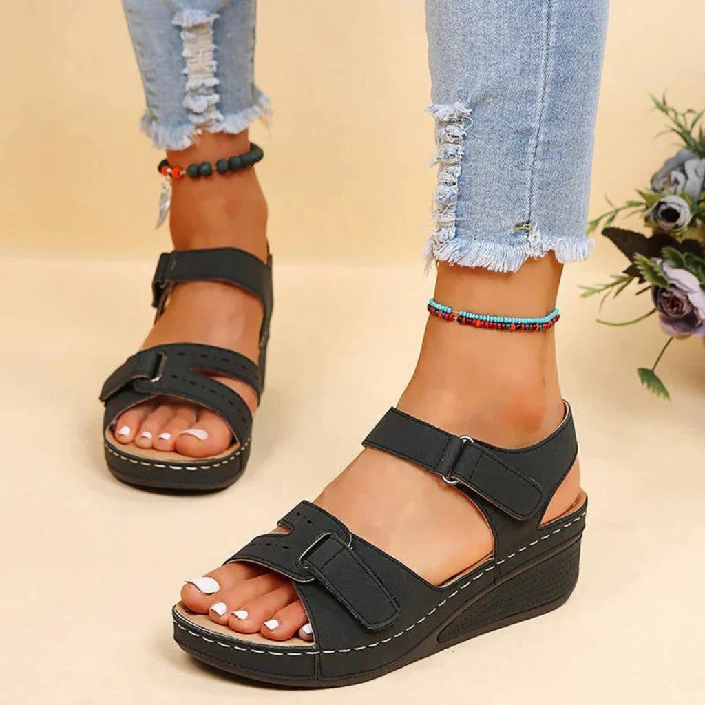 Orthopedische Dames Sandalen Ergonomisch Voetbed Zomer Schoenen Beige Zwart Rood Comfortabel Lopen Slip-On