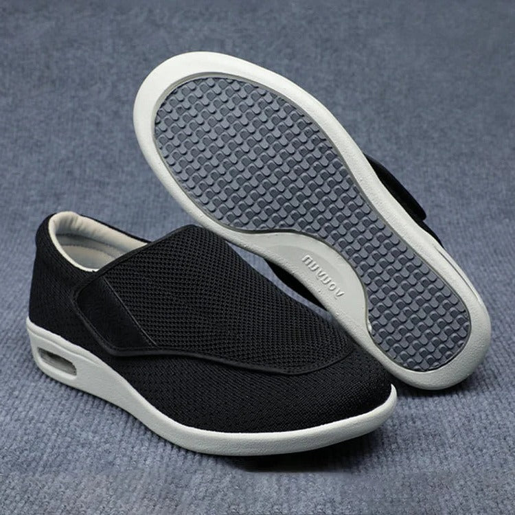 Orthopedische Wandelschoenen Dames Extra Breed met Klittenband Voetboogondersteuning Comfortabel Dagelijks