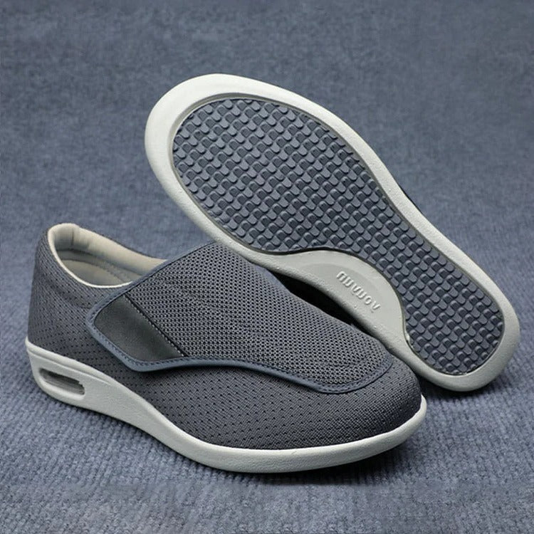Orthopedische Wandelschoenen Dames Extra Breed met Klittenband Voetboogondersteuning Comfortabel Dagelijks