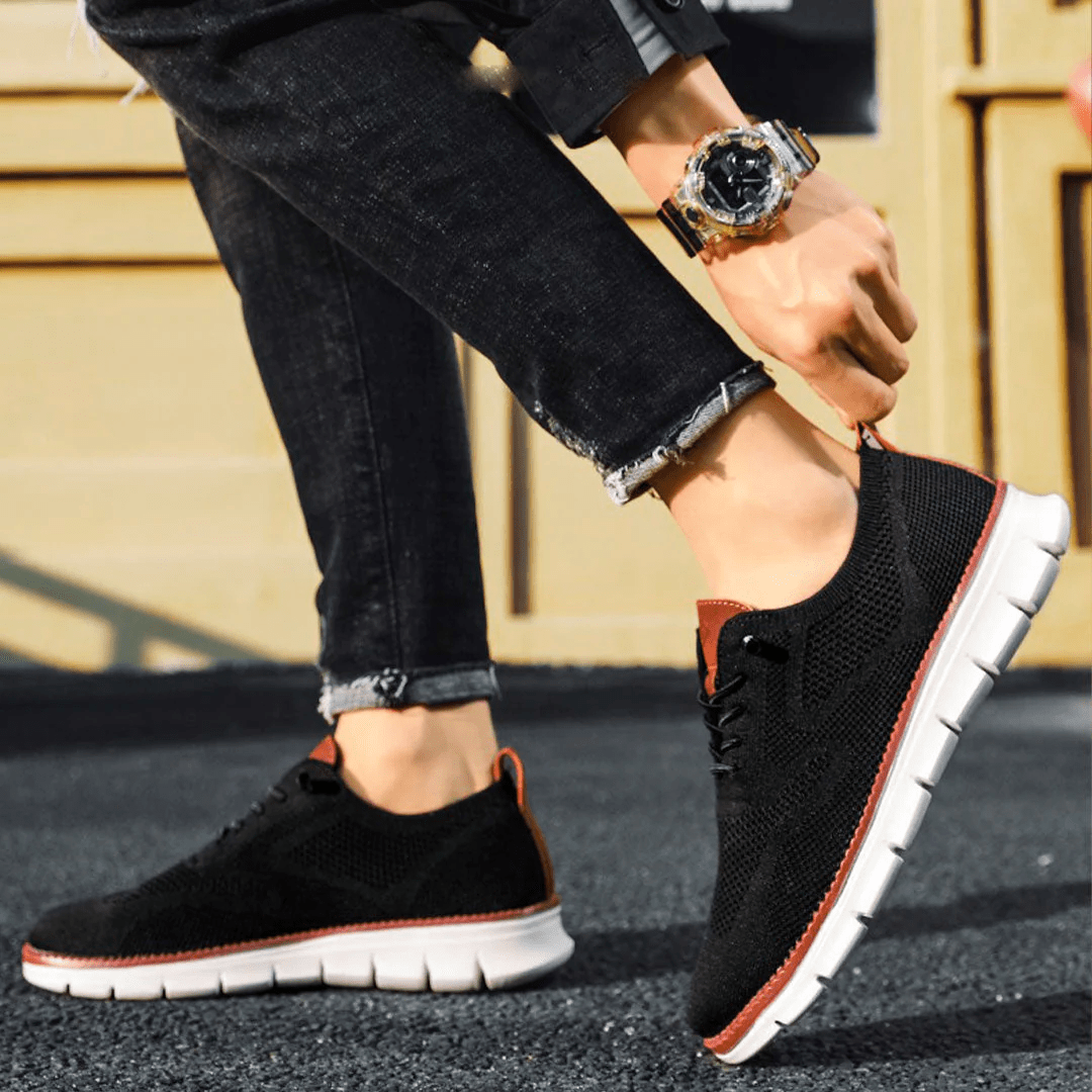 Herenschoenen Elias Comfortabel Veganistisch Leer Ergonomisch Ademend Licht Casual Elegant Zwart Olijf Bruin