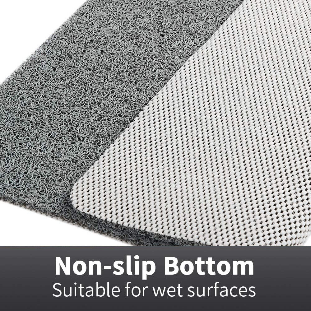 Douchemat Antislip PVC Grijs Badkamer Sneldrogend Waterdoorlatend Loofah Textuur Douchemat Schimmelbestendig Op Maat Knipbaar