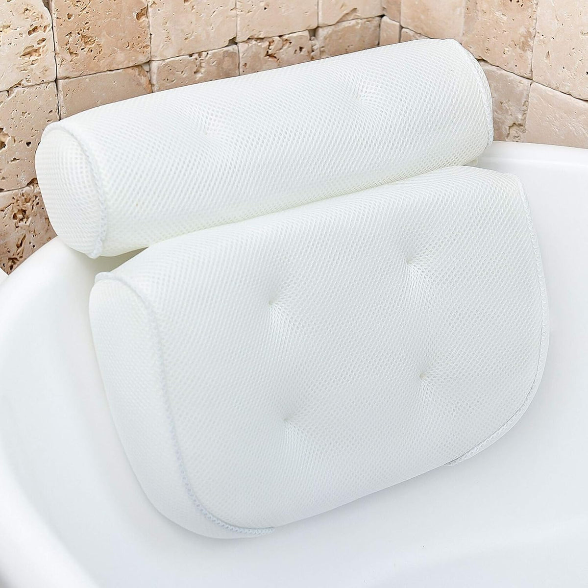 Ergonomisch Badkussen met Zuignappen - Comfortabele Neksteun voor Bad en Spa