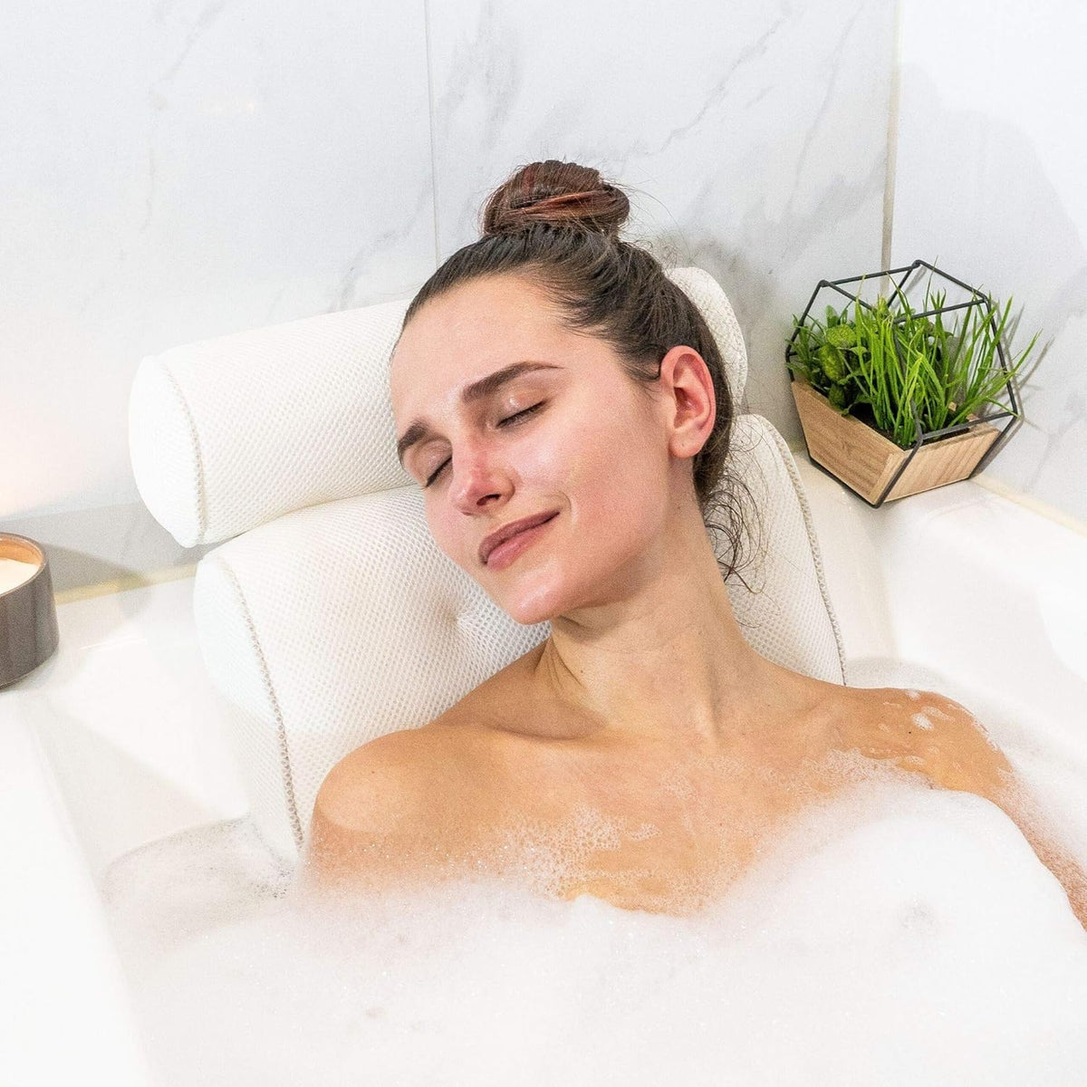 Ergonomisch Badkussen met Zuignappen - Comfortabele Neksteun voor Bad en Spa