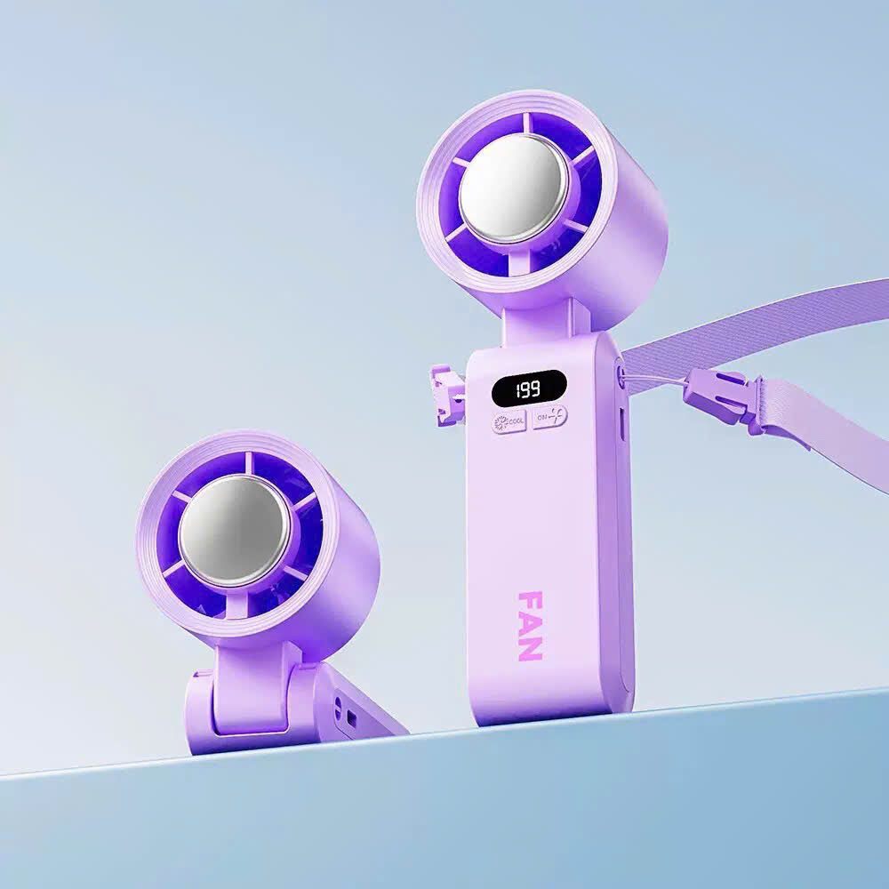 Draagbare Handventilator met IJskoeling en Instelbare Snelheid - Compact Turbo Ventilator voor Onderweg